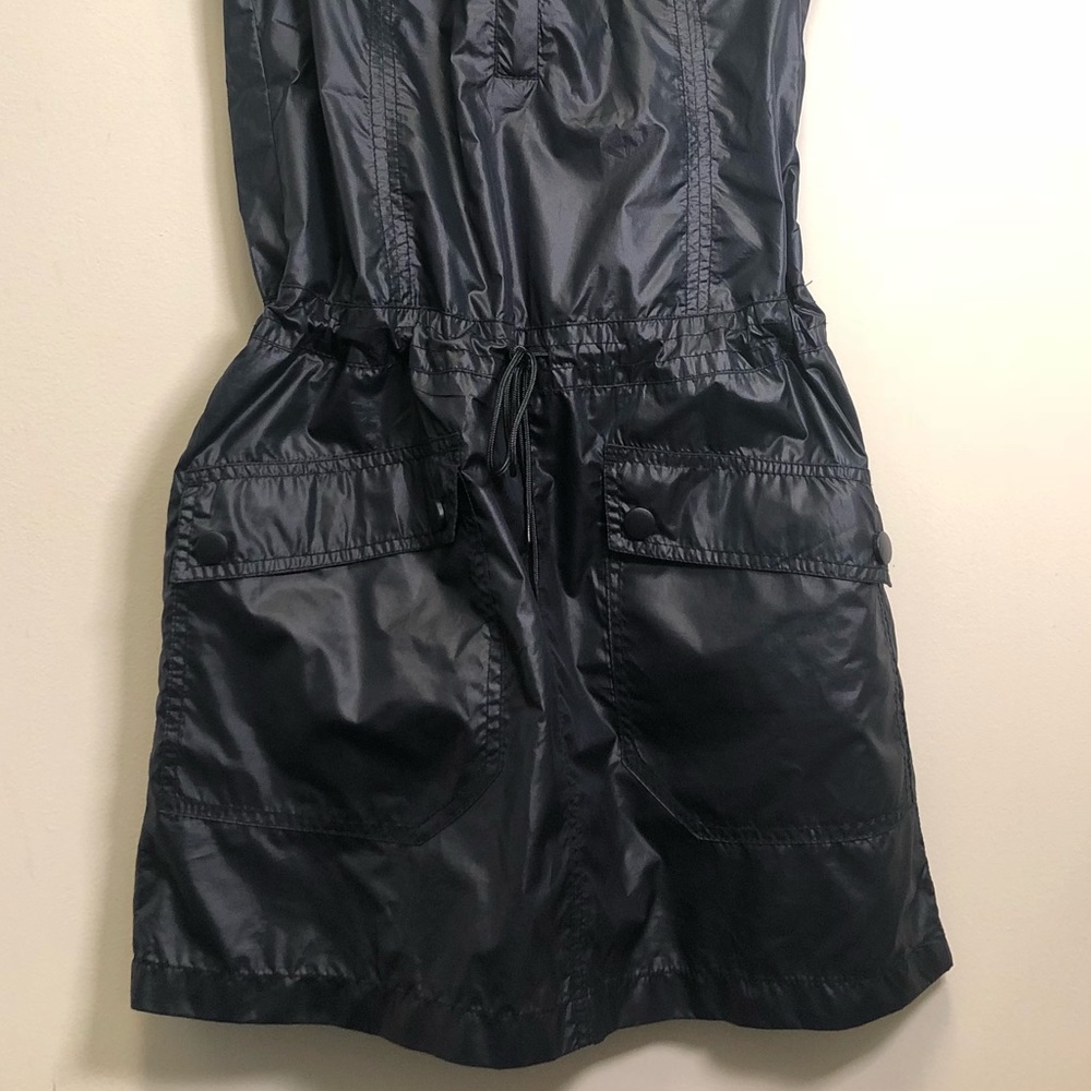 CK Nylon metallic dark blue top